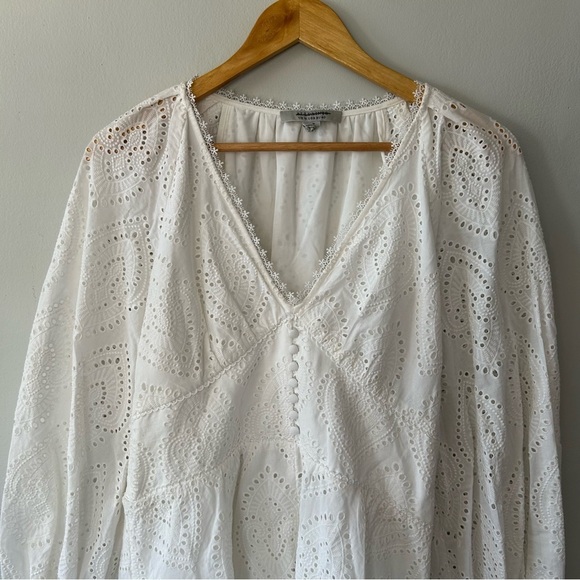 AllSaints Irina Broderie Mini Dress in Chalk White. size US 8 NWOT - Picture 8 of 8
